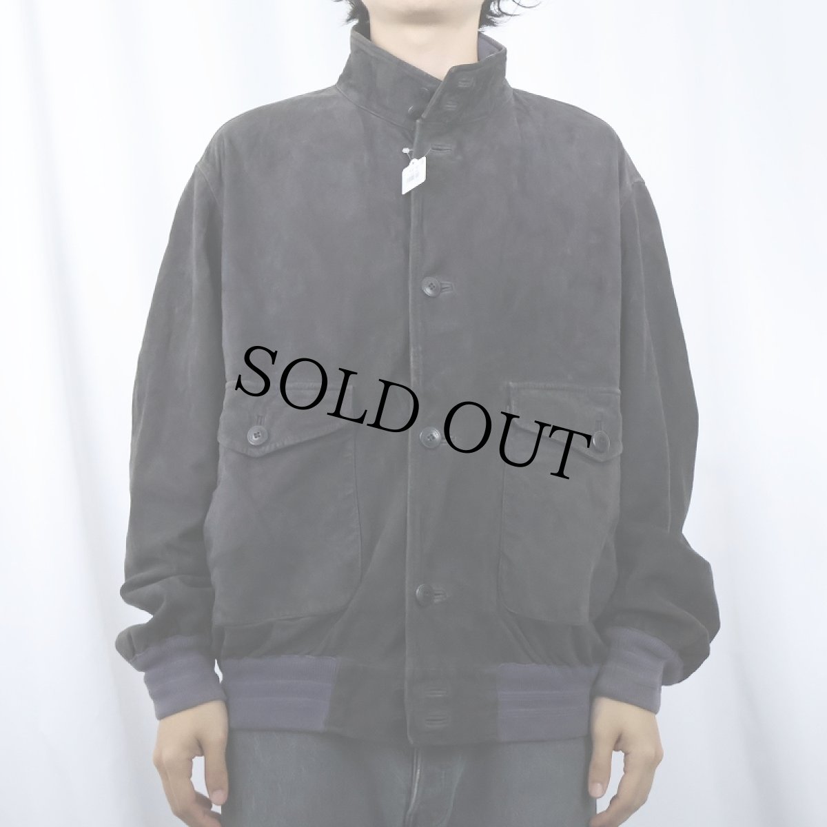 画像2: ARMANDO MORELLI "A-1 TYPE" スエードレザージャケット BLACK size54 (2)