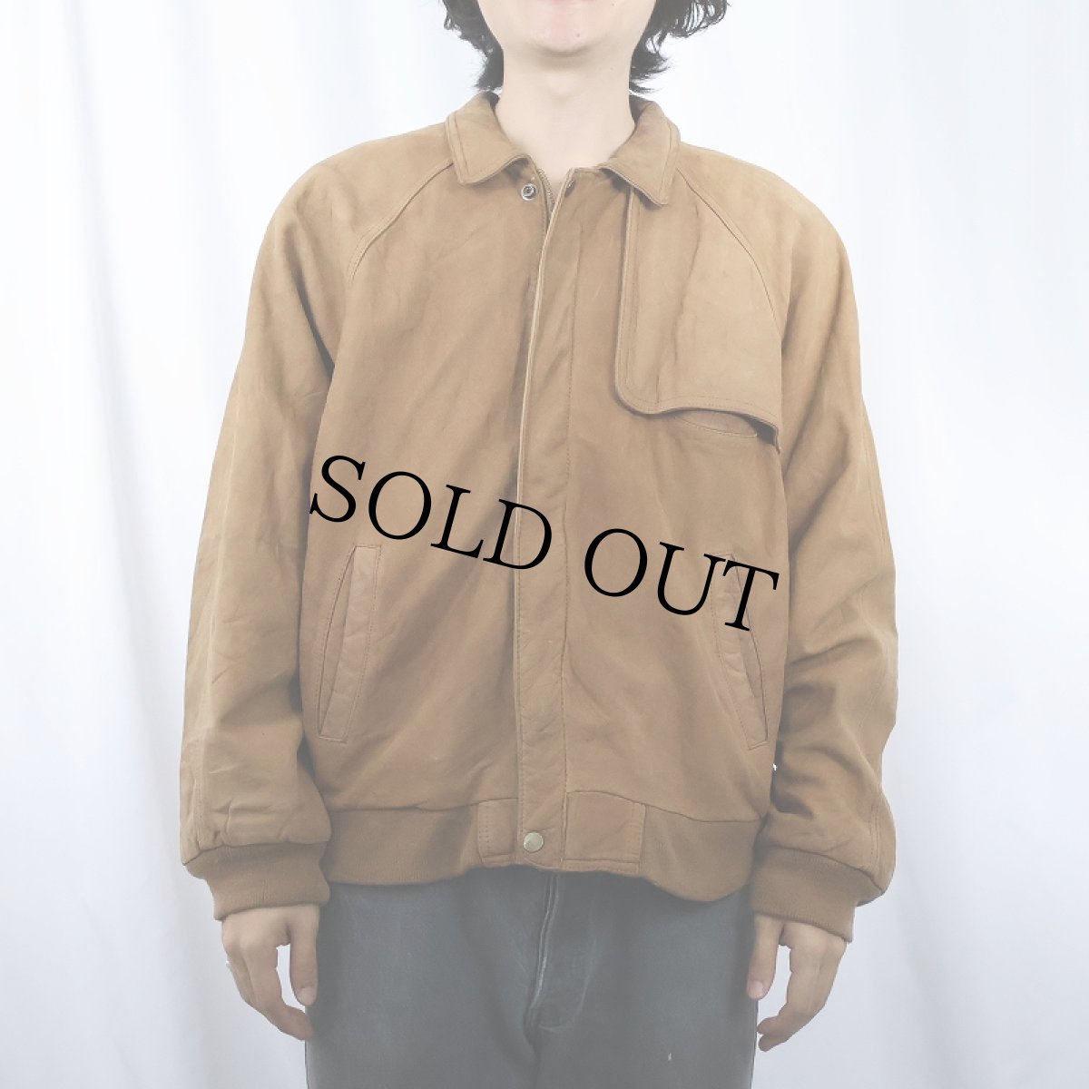 画像2: 90's Marlboro ガンフラップ レザージャケット (2)