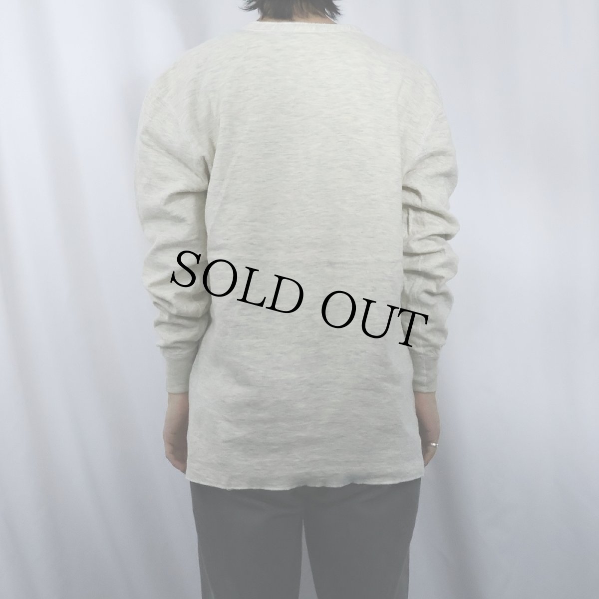 画像3: 90's L.L.Bean USA製 "RIVER DRIVER'S SHIRT" 猫目ボタン ヘンリーネック 2レイヤーロンT L (3)