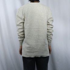 画像3: 90's L.L.Bean USA製 "RIVER DRIVER'S SHIRT" 猫目ボタン ヘンリーネック 2レイヤーロンT L (3)