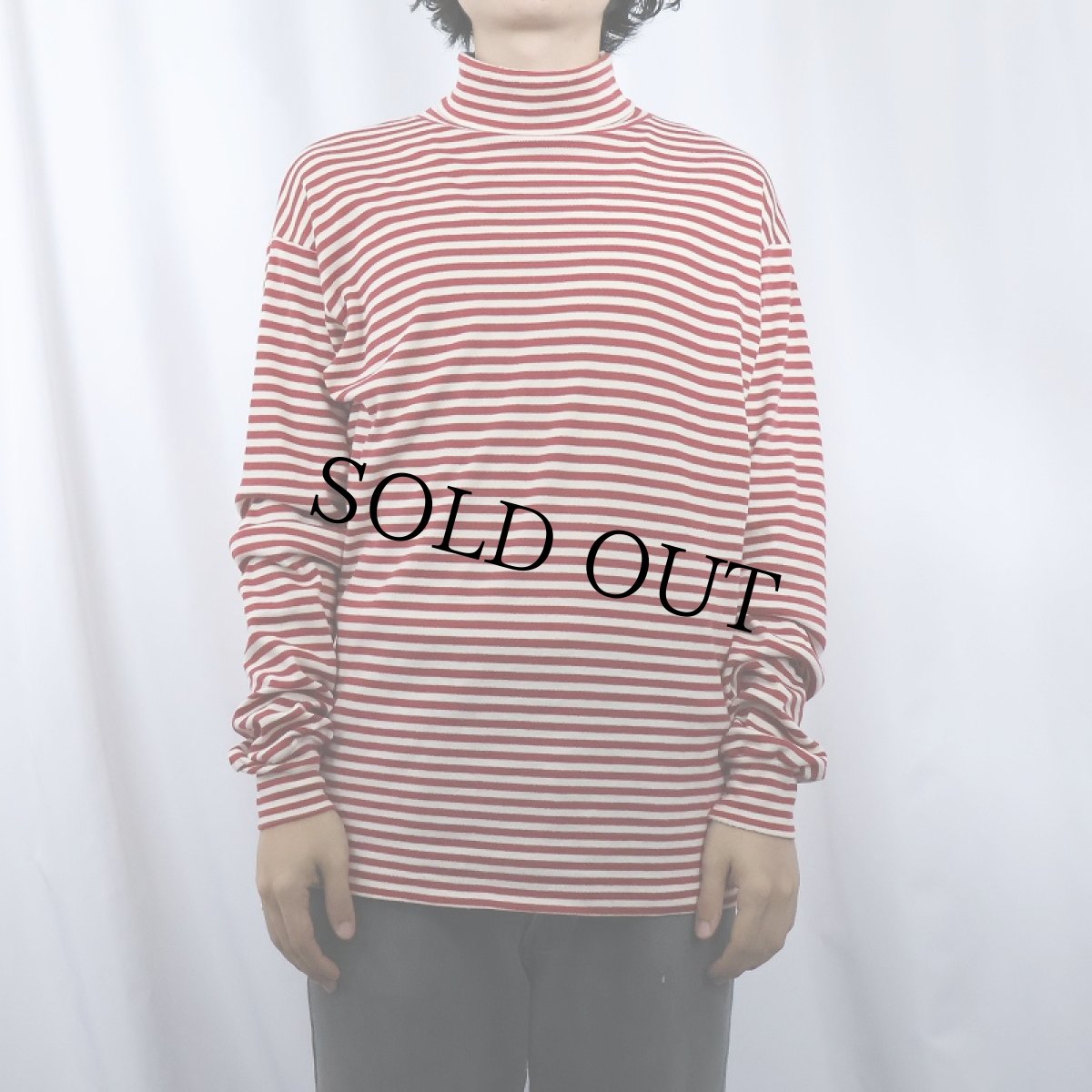 画像2: 〜90's SKYR SKIWEAR USA製 ボーダー柄 タートルネックロンT (2)