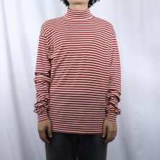 画像2: 〜90's SKYR SKIWEAR USA製 ボーダー柄 タートルネックロンT (2)