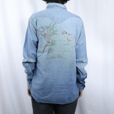 画像4: 70's JCPenney ハンド刺繍 デニムウエスタンシャツ (4)