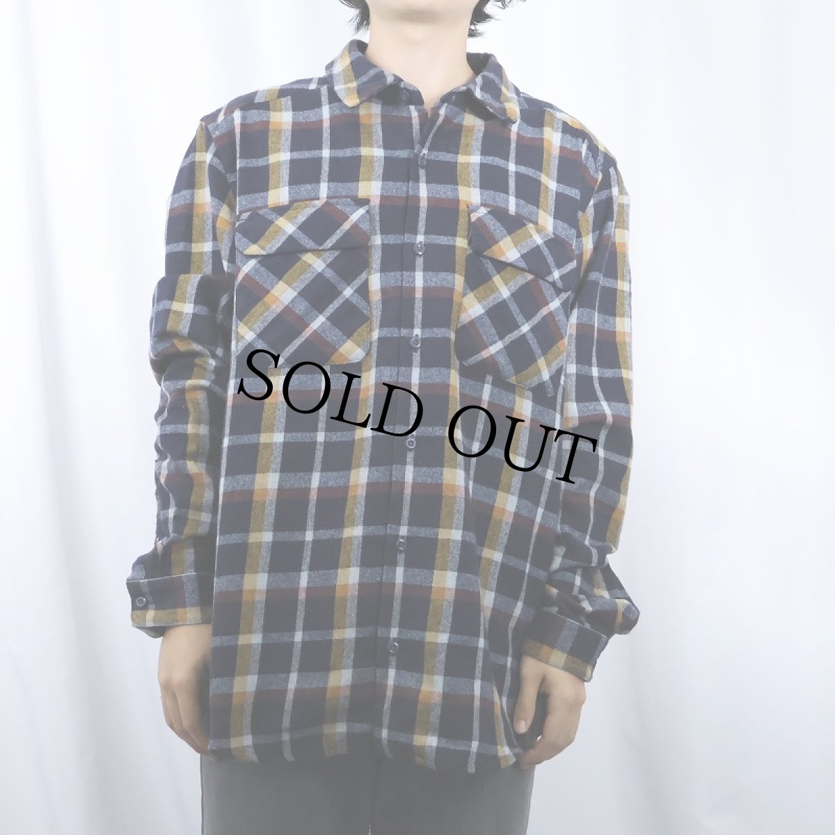 画像2: 2018AW Patagonia チェック柄 ウール×ポリエステルシャツ XL (2)