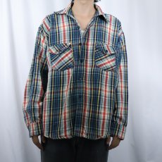 画像2: 80's JIM CATFISH HUNTER チェック柄 ヘビーネルシャツ (2)