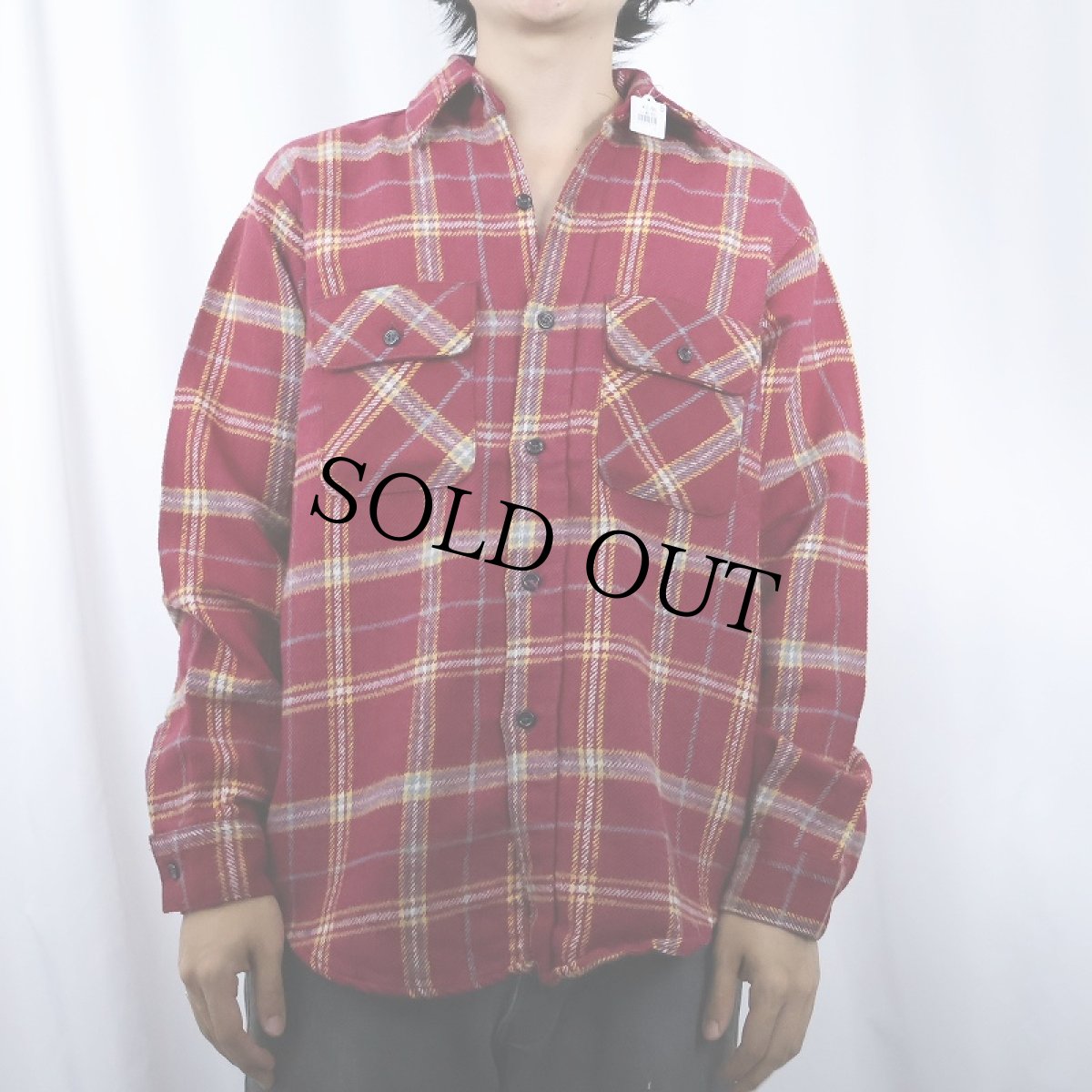 画像2: 70〜80's FIVE BROTHERS USA製 チェック柄 ヘビーネルシャツ M (2)