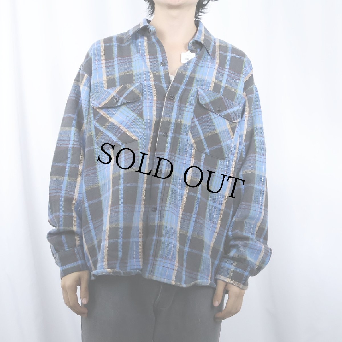 画像2: 70〜80's CLYDESDALE チェック柄 ヘビーネルシャツ (2)