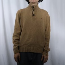 画像2: POLO Ralph Lauren ロゴ刺繍 ハイネック コットンニットセーター M (2)