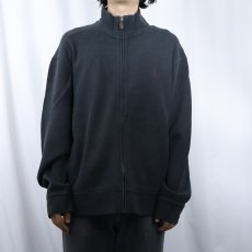 画像2: POLO Ralph Lauren ロゴ刺繍 コットンニットジップジャケット XL (2)
