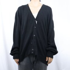 画像2: 80's Jantzen USA製 アクリルニットカーディガン BLACK L (2)