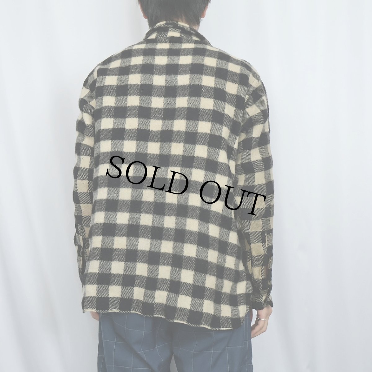 画像3: 50〜60's L.L.Bean 筆記体タグ バッファローチェック柄 ウールシャツ (3)