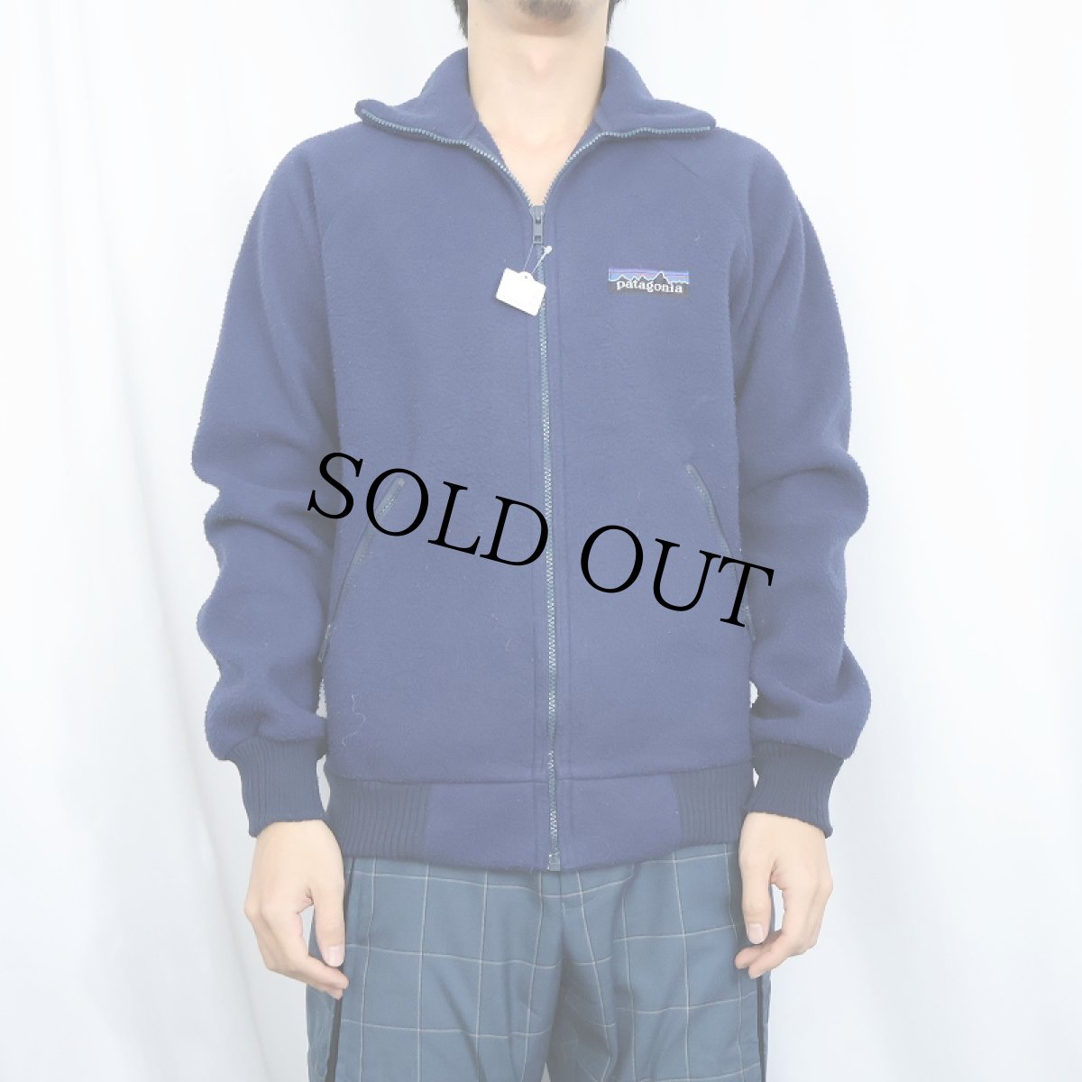 画像2: 80's Patagonia デカタグ フリースジップジャケット NAVY M (2)