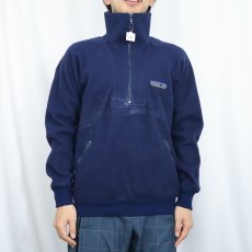 画像2: 80's Patagonia デカタグ ハーフジップ フリースジャケット NAVY M (2)