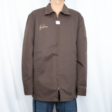 画像3: 80's RED KAP USA製 チェーン刺繍 ワークジャケット BROWN L (3)