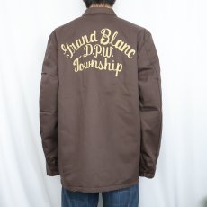 画像4: 80's RED KAP USA製 チェーン刺繍 ワークジャケット BROWN L (4)