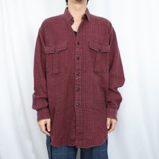 画像2: POLO Ralph Lauren "SIERRA" 千鳥格子柄 猫目ボタン ヘビーネルシャツ M (2)