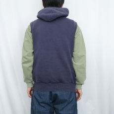 画像3: VESTI ITALY製 スウェットフーディーベスト NAVY L (3)