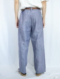 画像4: 60's FRENCH MILITARY リネンセーラーパンツ "ワンウォッシュ" DEADSTOCK 【W34 L30】 (4)