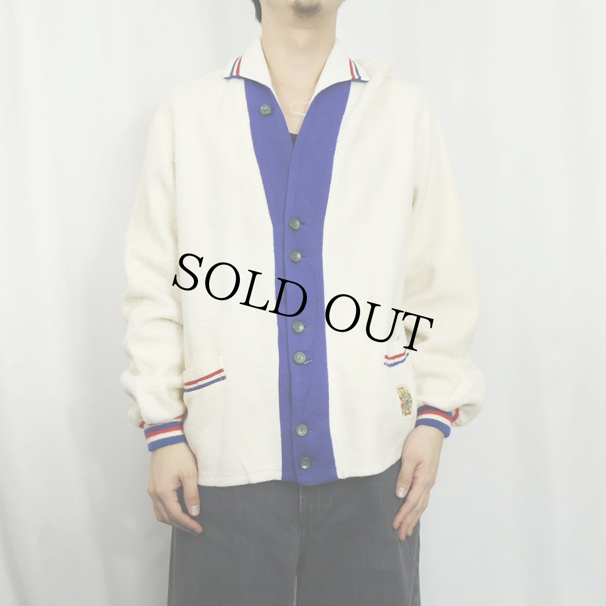 画像2: 60's BUTWIN トリコロールカラー フリースジャケット (2)