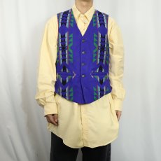 画像2: 80's PENDLETON USA製 ネイティブ柄 ウールベスト SIZE40 (2)
