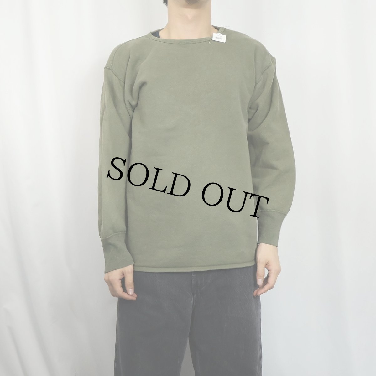 画像3: 70's FRENCH MILITARY インサイドアウト 無地スウェット (3)