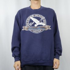 画像2: 80〜90's Eddie Bauer USA製 ロゴプリントスウェット NAVY XL (2)