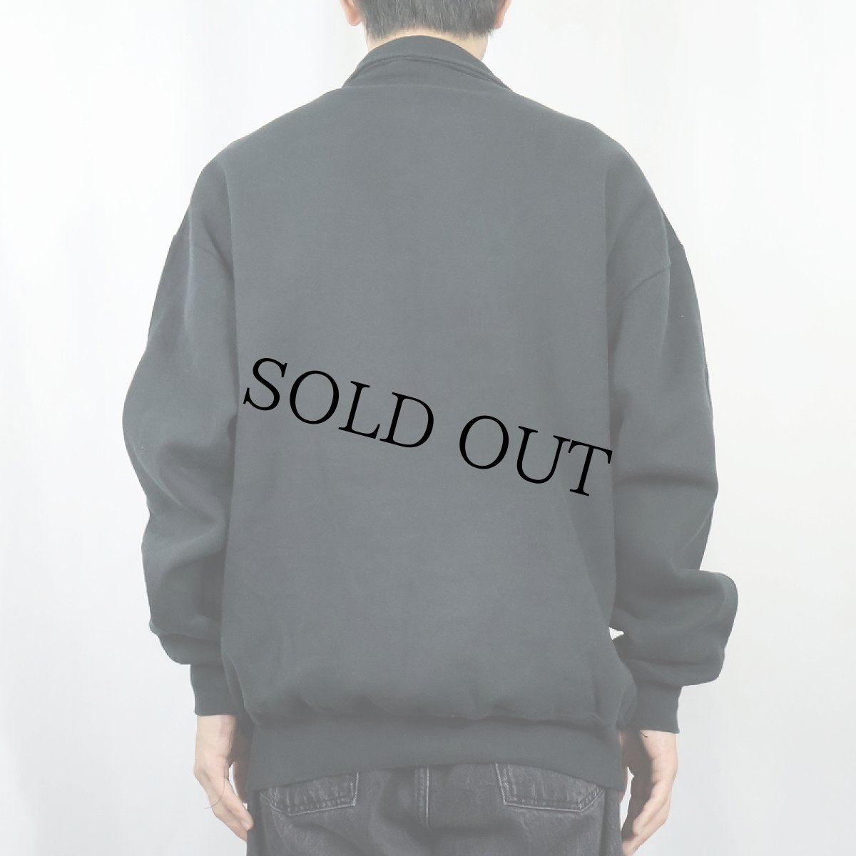 画像3: 90's JERZEES USA製 無地 ハーフジップスウェット BLACK XL (3)