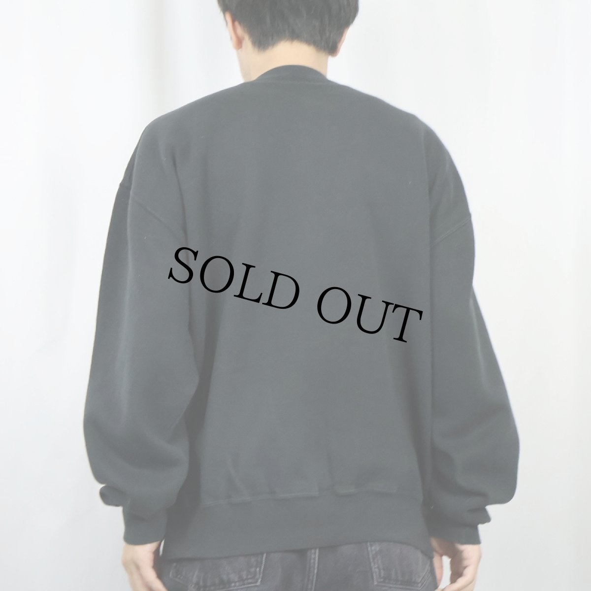 画像3: RUSSELL ATHLETIC 前V 無地スウェット BLACK (3)