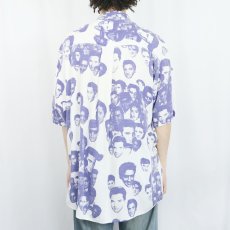 画像3: 90's MOSSIMO "Elvis Presley" 総柄 ミュージシャンプリントレーヨンシャツ M (3)