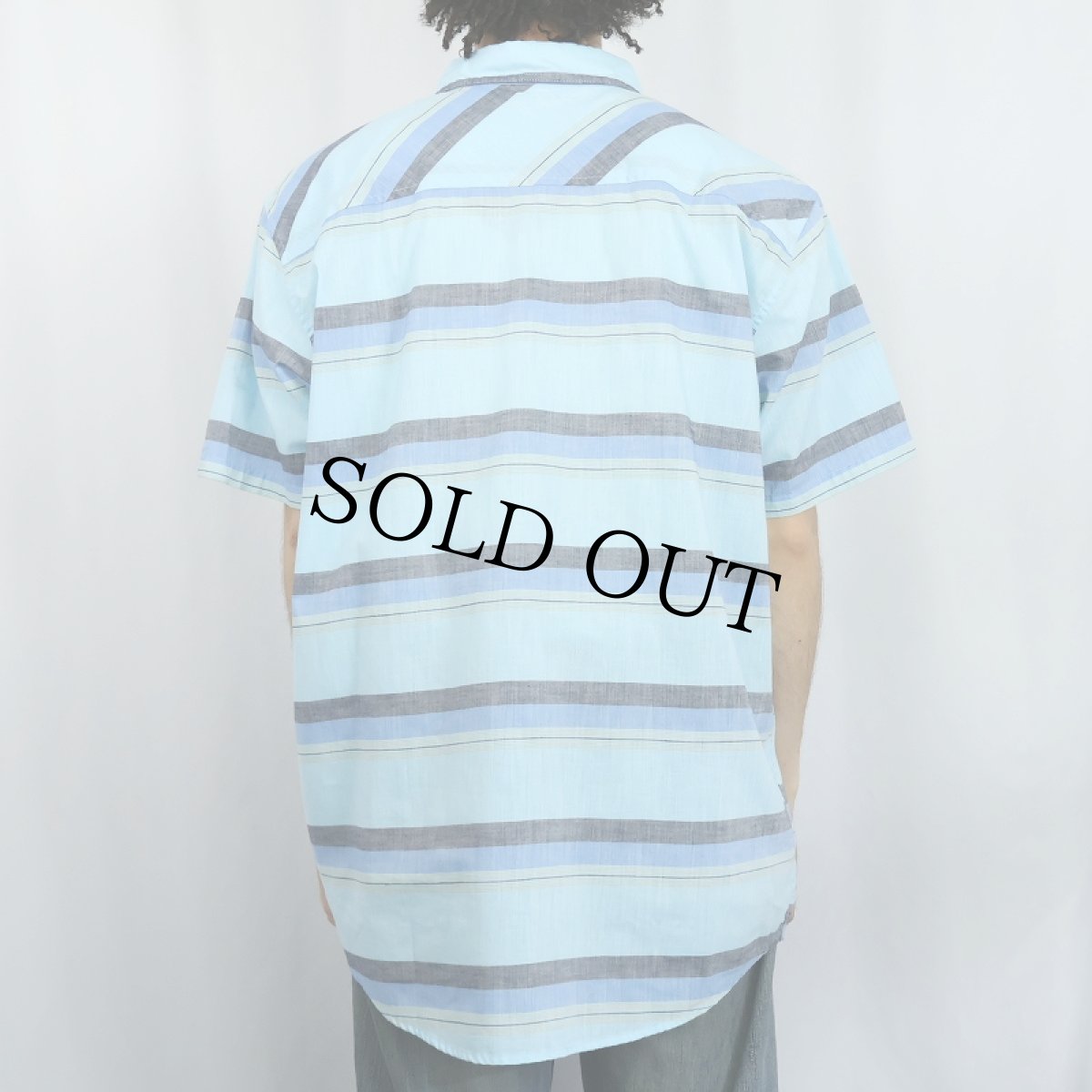 画像3: 2017SS Patagonia "ORGANIC COTTON" マルチボーダー柄 コットン×ポリエステル ボタンダウンシャツ XL (3)