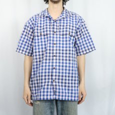 画像2: 201SS Patagonia チェック柄 コットン×ポリエステルシャツ L (2)