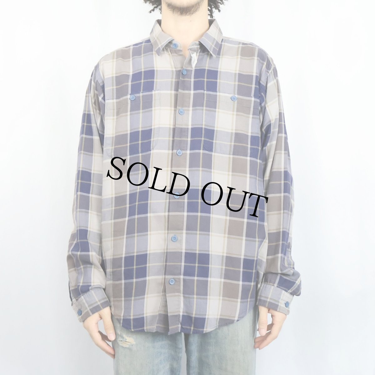 画像2: 2014AW Patagonia ORGANIC COTTON チェック柄 コットンシャツ M (2)
