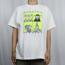 画像2: 80〜90's SALE USA製 ”NEW YORK" イラストプリントTシャツ XL  (2)