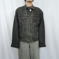 画像2: 90's Levi's 70503-0259 GT.BRITAIN製 ブラックデニムジャケット S (2)