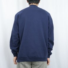 画像3: 90's FRUIT OF THE LOOM USA製 ロゴプリント ラグランスウェット NAVY XL  (3)