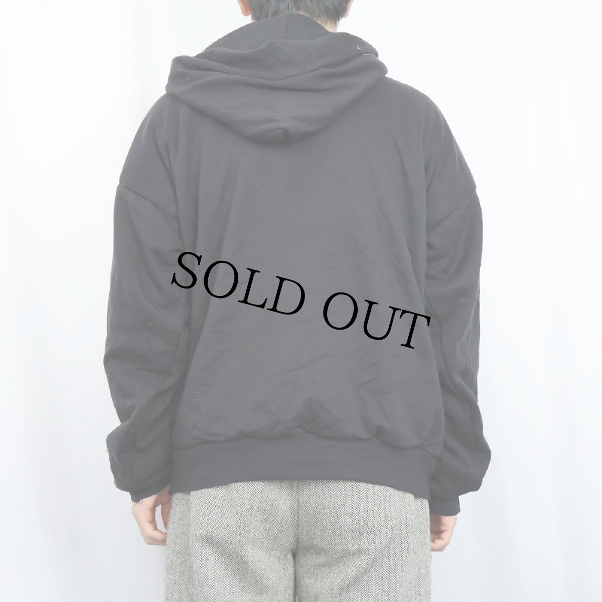 画像3: 80's southwest USA製 裏サーマル スウェットジップパーカー BLACK XL (3)