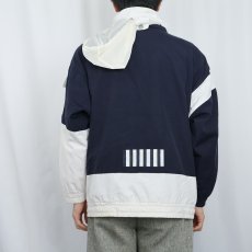 画像3: MULBERRY STREET RUSSIA製 切り替えデザイン ポリエステル×コットンジップジャケット NAVY Ｍ (3)