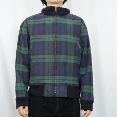 画像2: POLO Ralph Lauren USA製 ブラックウォッチチェック柄 オイルドジャケット S (2)