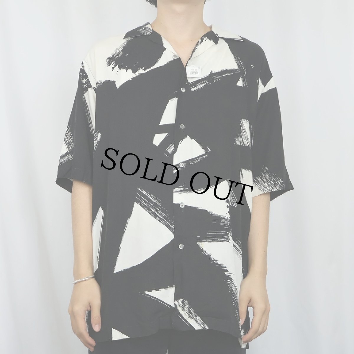 画像2: 90's POLO Ralph Lauren "CALDWELL" 筆柄 レーヨンオープンカラーシャツ S (2)