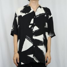 画像2: 90's POLO Ralph Lauren "CALDWELL" 筆柄 レーヨンオープンカラーシャツ S (2)