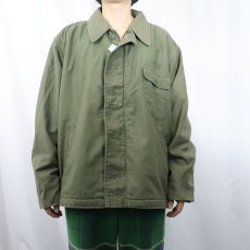 画像3: 80's U.S.NAVY A-2 ステンシル入り デッキジャケット EXTRA LARGE (3)