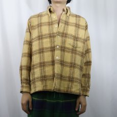 画像2: 60's チェック柄 3点留め ウールシャツ SIZE16 1/2-17 (2)