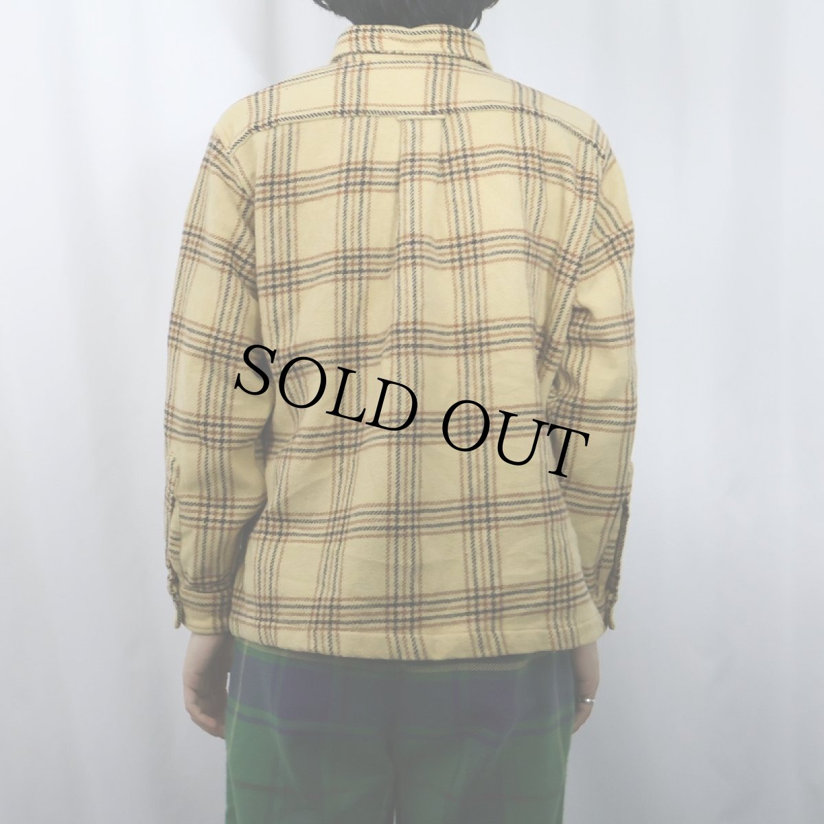 画像3: 60's チェック柄 3点留め ウールシャツ SIZE16 1/2-17 (3)