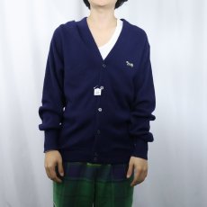 画像2: 80's The Fox JCPenney USA製 アクリルニットカーディガン NAVY (2)