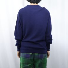 画像3: 80's The Fox JCPenney USA製 アクリルニットカーディガン NAVY (3)