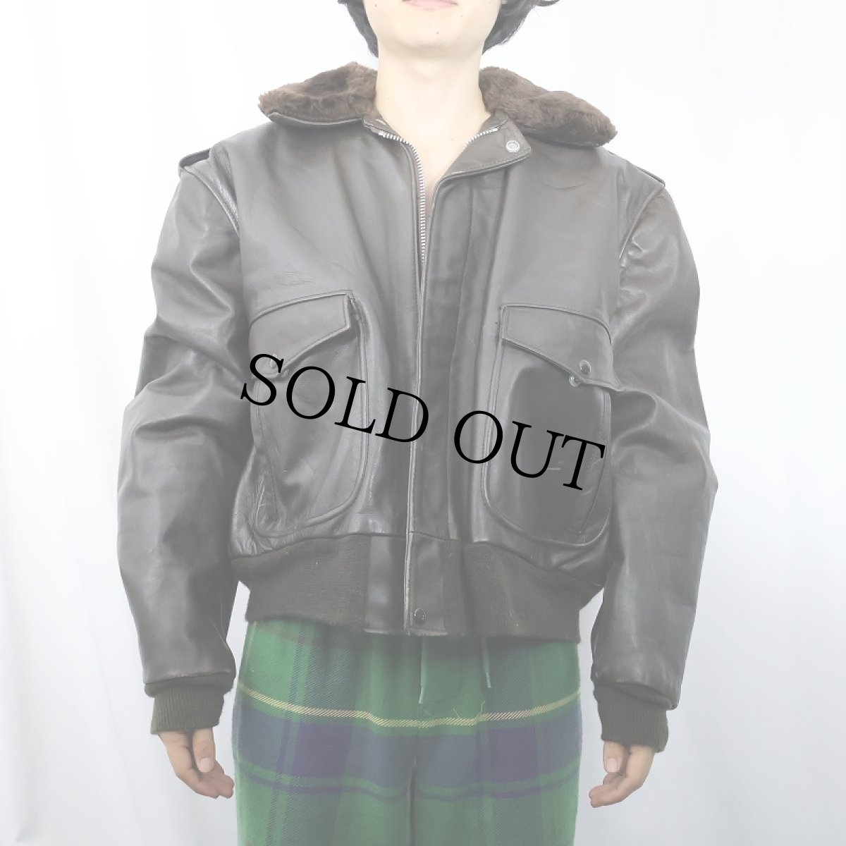 画像2: 70's SCHOTT USA製 "G-1 TYPE" フライトレザージャケット SIZE50 (2)