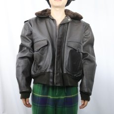 画像2: 70's SCHOTT USA製 "G-1 TYPE" フライトレザージャケット SIZE50 (2)