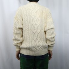 画像3: 90's GAP コットンアランニットセーター L (3)