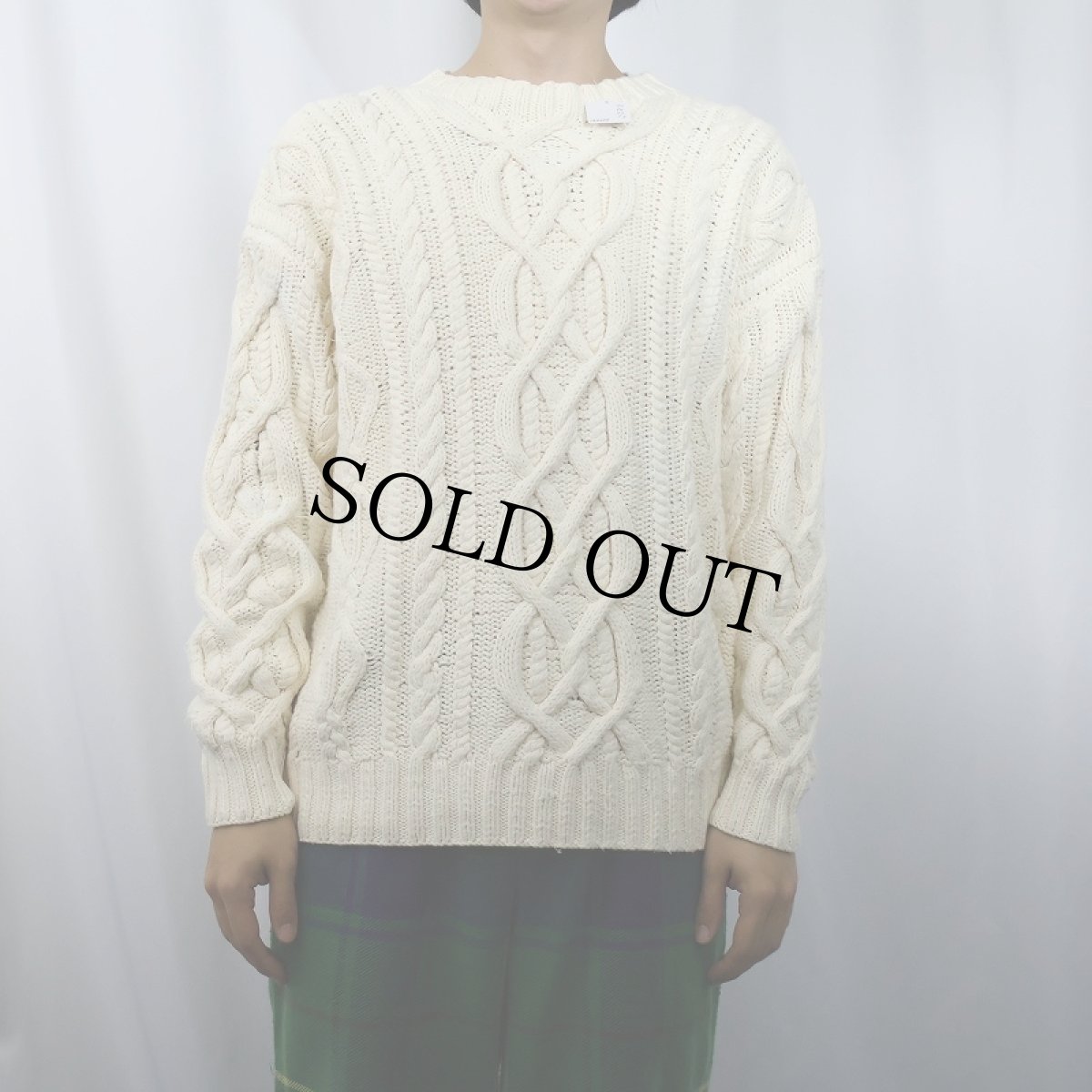 画像2: 90's GAP コットンアランニットセーター (2)