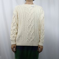 画像2: 90's GAP コットンアランニットセーター (2)